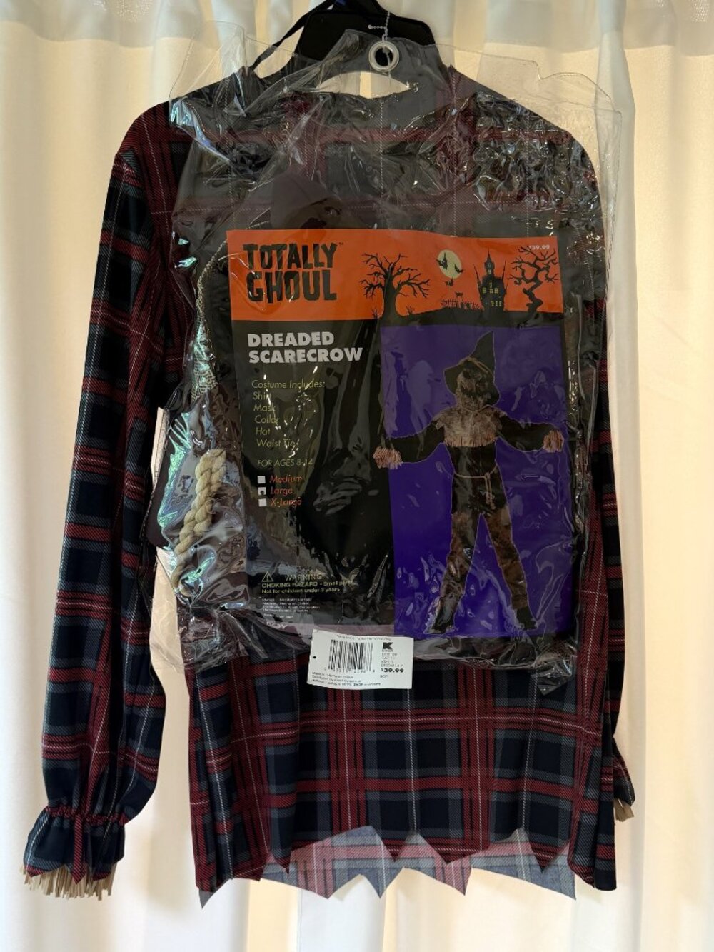 NWT Totally Ghoul California Costumes Dreaded Scarecrow Boys L Halloween Costume